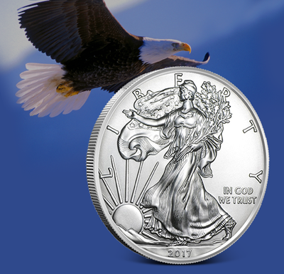 2017 American Eagle Walking Liberty 1 Troy Ounce .9999 Fine Silver Bullion Coin – US Mint, Proof-Like