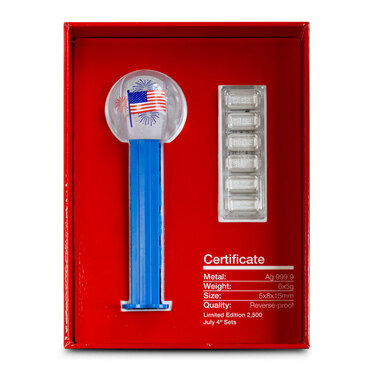 Silver 4th of July PEZ Wafers & Dispenser | PAMP Suisse  